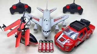 3D Light RadioControl Car with RemoteControl RC Helicopter and A380 Airbus Unboxing and Testing,😍