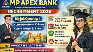 MP Apex Bank Recruitment 2026 | 1763 Posts | Computer Operator & Society Manager #amancomputerrewa 