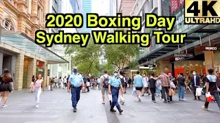 【4K】 🎁🇦🇺2020 Boxing Day | Sydney Walking Tour | George Street | Pitt Street Mall | Town Hall Station