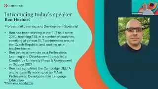 CELTA Webinar with IH Cairo   Cambridge