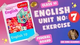 FBISE Class 10 English New Book NBF Unit 7 The Alchemist EXERCISE Complete Solution Federal board