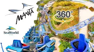 VR 360 Manta Roller Coaster On Ride Back Seat POV SeaWorld San Diego 2024 02 03