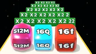 Jelly Run 2048 ULTIMATE Gameplay | 3 Shape Showdown Race | 2T vs 8Q vs 32F Challenge