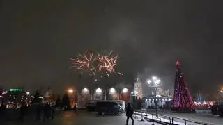 Новогодний салют 2017, Тула, площадь Ленина