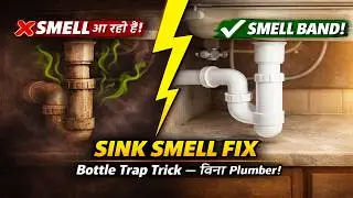 Kitchen Sink Fitting - Stop Sink Smell Instantly - Wash basin pipe fitting video