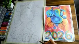 New Year 2026 Shree Ganesh Ji Drawing Outline | Anmol Art Prism