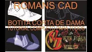 Romans Cad práctica sobre despiece de bota, varios giros de cámbre de capellada cubierta con tachas.