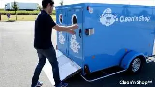 Clean'n Shop, Cleaning system for shopping carts and baskets