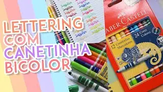 Como fazer FAKE BRUSH LETTERING COM CANETINHA Bicolor da Faber-Castell | Inspira Papelaria