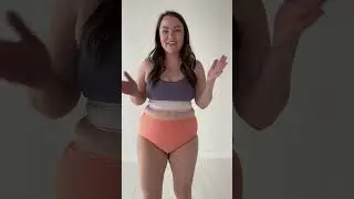 Mid Rise Textured Bottoms in Peachy Paradise Swim Try On | Aimee is 5&rsquo;7&rdquo;, 36DD, size 10/12, 175lbs