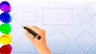 Учим фигуры и цвета, обучающее видео для детей | Рисование 2D-фигур | Видео для дошкольников 🥳