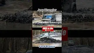 Ford Bronco vs Jeep Wrangler - Offroad water fording comparison #offroad #jeepwrangler #fordbronco