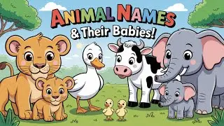 Learn Animal Names and Their Babies | English Words with Pictures #animalword #beginnerenglish
