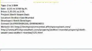 Sheth Vasant Oasis Andheri East Mumbai