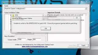 Need For Speed Carbon (Universal Widescreen (UniWS) Patcher) problem - help