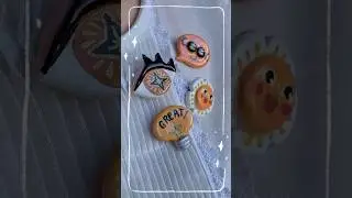 Making air dry clay pin 🌼✨| Easy diy clay charm #Shorts #claypins #aestheticdesign #crafts #diy