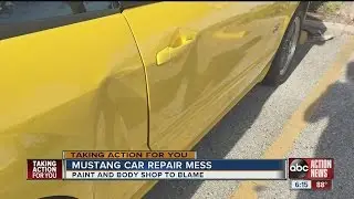 Woman blames paint and body shop for mustang car repair mess
