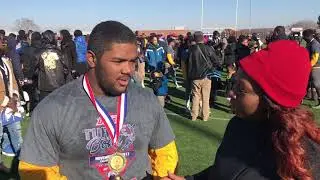 Ballou linemen Romello Leftwich talks win at Turkey Bowl!