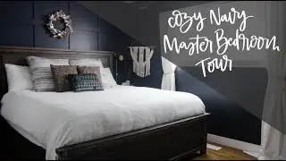Спальня Moody Navy &mdash; обзор комнаты! Тёмные стены и нейтральные тона &mdash; уютное пространство