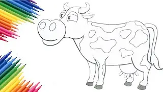 Cow Colouring Pages How to Colour a Cow For kids Cow Colouring For Kids | Learn with Colors