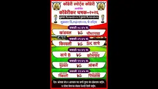 कोंढेरी स्पोर्ट्स कोंढेरी आयोजित कोंढेरीकर चषक - २०२६
