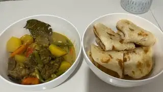 YUMMY BEEF CURRY PAIRED WITH SOFT CHAPATI.