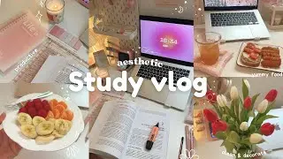 📔STUDY VLOG 🌷productive night, yummy food, grocery shopping, new tulips, notes&hellip;🎀✨