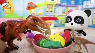 恐龍的晚餐，快看妙妙給恐龍準備的美味晚餐| 寶寶玩具 | 兒童玩具 | 玩具巴士