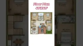40 X 40 HOUSE PLAN, 40 BY 40 HOME PLAN#shorts #homedesign #gharkanaksha #trendingshorts #housedesign