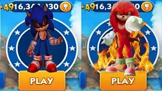 Sonic Dash - Sonic EXE VS Sir Knuckles _ Movie Sonic vs All Bosses Zazz Eggman