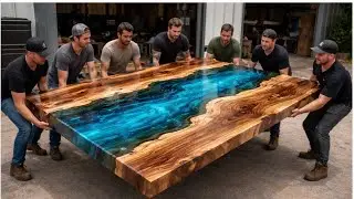 The Process of Making a Giant Epoxy Table with 300kg of Epoxy Resin #wood #craft #diy 