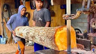 REJEKI DI AWAL TAHUN 2025,!! Kayu mahoni ini dibeli 300ribu, digergaji seperti mengiris tahu