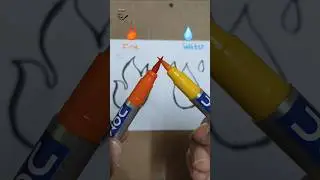 Fire vs Water Drawing 🔥💧 | Satisfying Art Shorts #firevswater #arts #jayeshartcraft #satisfyingart