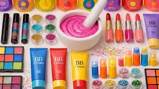 Satisfying Video DIY How To Make Glossy Pink Slime Mixing Random Makeup Cosmetics ASMR Slime Relax