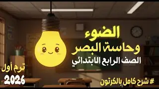 الضوء وحاسة البصر كامل - علوم الصف الرابع الابتدائي - من نشاط 1 إلى 9 – مصباح هيشرحلك
