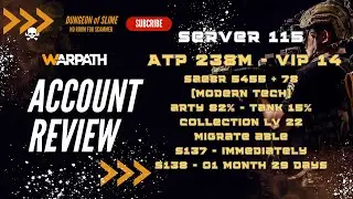 Server 115 - ATP 238m - VIP 14 - SABER 5455 - MODERN TECH ARTY 82% - COLLECTION LV 22