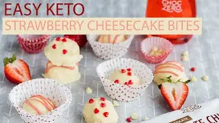 Easy Keto Strawberry Cheesecake Bites | Low Carb Recipe | No Bake