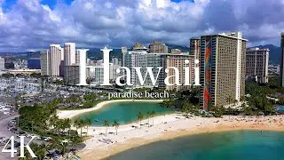[4K] FLYING OVER OAHU🇺🇸 Hawaii Cinematic Drone View - Honolulu to North Shore