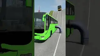 City Buses vs Low Pipes - BeamNG.Drive #shorts #beamngdrive #bus
