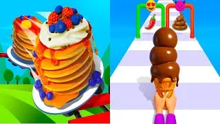 Stacky Ice Cream Runner VS Pancake Run - All Levels Gameplay Android, ios (Part 231)