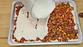 БЛЕНДЕРНЫЙ ПИРОГ С СОСИСКАМИ 😋|ЛУЧШАЯ МАКАРОНА ДАЕТ МНОГО!!!