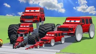 TRANSPORTING PIXAR CARS & FRUITS WITH COLORED & JOHN DEERE vs CLAAS vs TRACTORS - BeamNG.drive #962