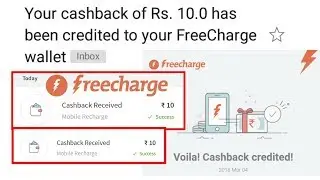 Freecharge per number 10 Rupees Cashback minimum Recharge 10 | Freecharge new promocode