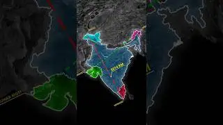 India's length and width through map animation ⛰️ #geography #indiangeography #mapanimation