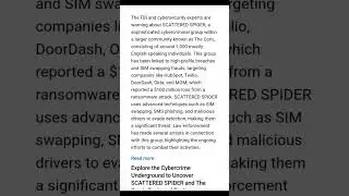 Rising cyber threat alert from scattered  spider - Sans digital forensic and  Incident response team