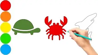Learn to Draw Turtle, Crab & Dolphin for Kids | Easy Drawing Step by Step for Children