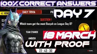 DAY 7 | 100% Correct Answers With Proof | Esports Ultimate Challenge | 18 March | Free Fire |