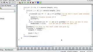 find longest streak of W's in array - java
