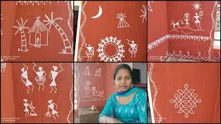 Balcony Garden Makeover / Warli Art in Balcony /kolam design/ kolam Sticker/ Pot painting in Telugu