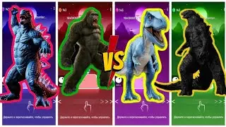 🦖JurassicWorld Indominus rex🆚The King Kong🆚The Godzilla🆚The Mosasaurus Coffin || TilesHop Edm Rush🎵